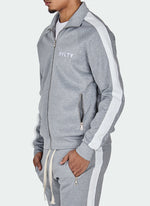 Panelled Track Jacket - Grey/White