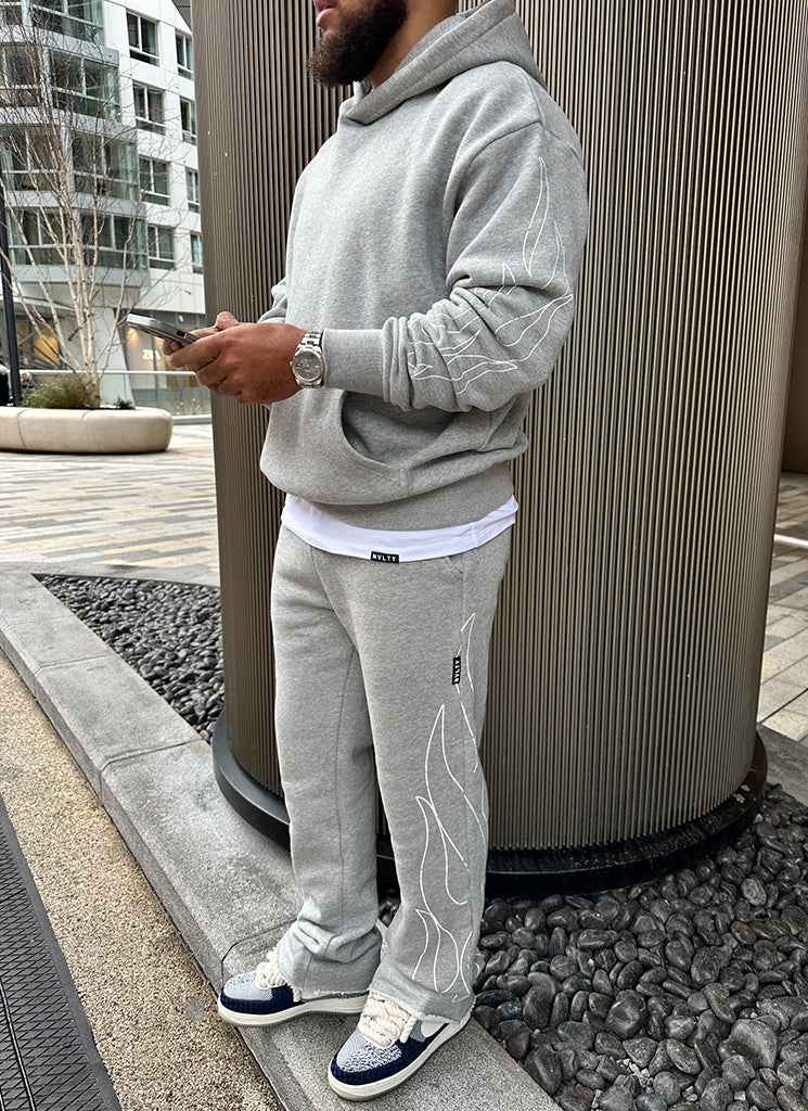 Vintage Flame Hoodie - Grey