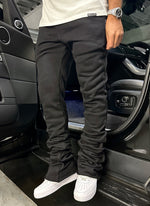 Vintage Stacked Joggers - Black