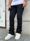 Vintage Stacked Joggers - Black