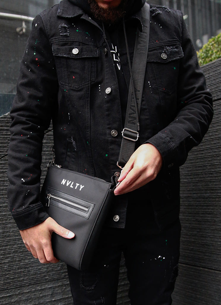 Veste en jean peinture - Noir