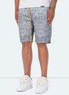 Paisley-Mesh-Shorts – Grau