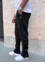 Vintage Flare Snapper Joggers - Black