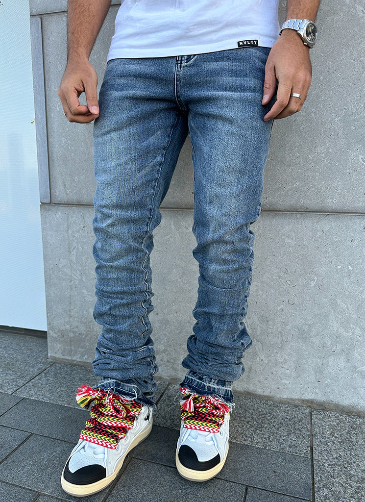 Vintage-Stacked-Jeans – Blau 