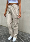 Vintage Wide Leg Cargos - Stone