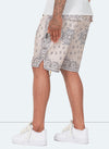 Paisley Mesh Shorts - Stone