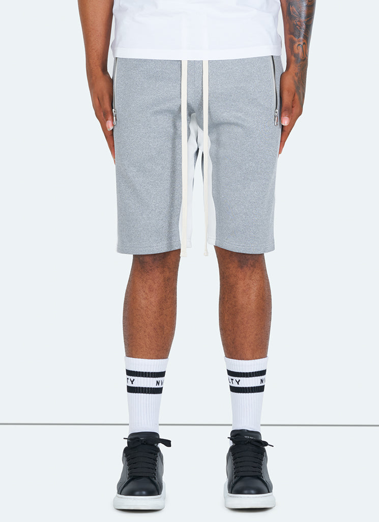 Short de survêtement à panneaux - Gris/Blanc