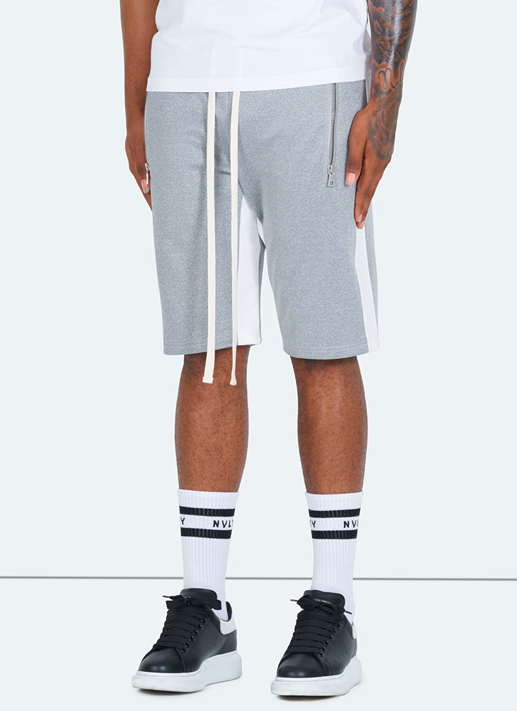 Short de survêtement à panneaux - Gris/Blanc