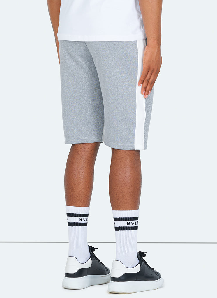 Short de survêtement à panneaux - Gris/Blanc