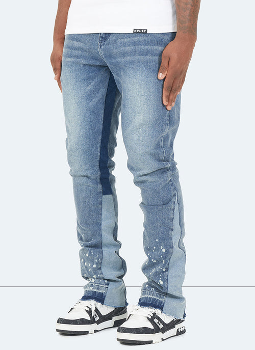 Vintage Flare Paint Jeans – Blau