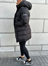 Long Essential Puffer Jacket - Black