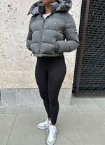 Paint Puffer Jacket - Charcoal Grey