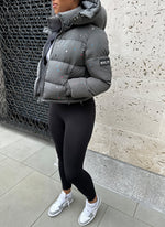 Paint Puffer Jacket - Charcoal Grey