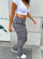 Vintage Wide Leg Cargos - Charcoal Grey