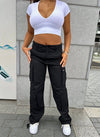 Vintage Wide Leg Cargos - Black