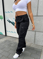 Vintage Wide Leg Cargos - Black