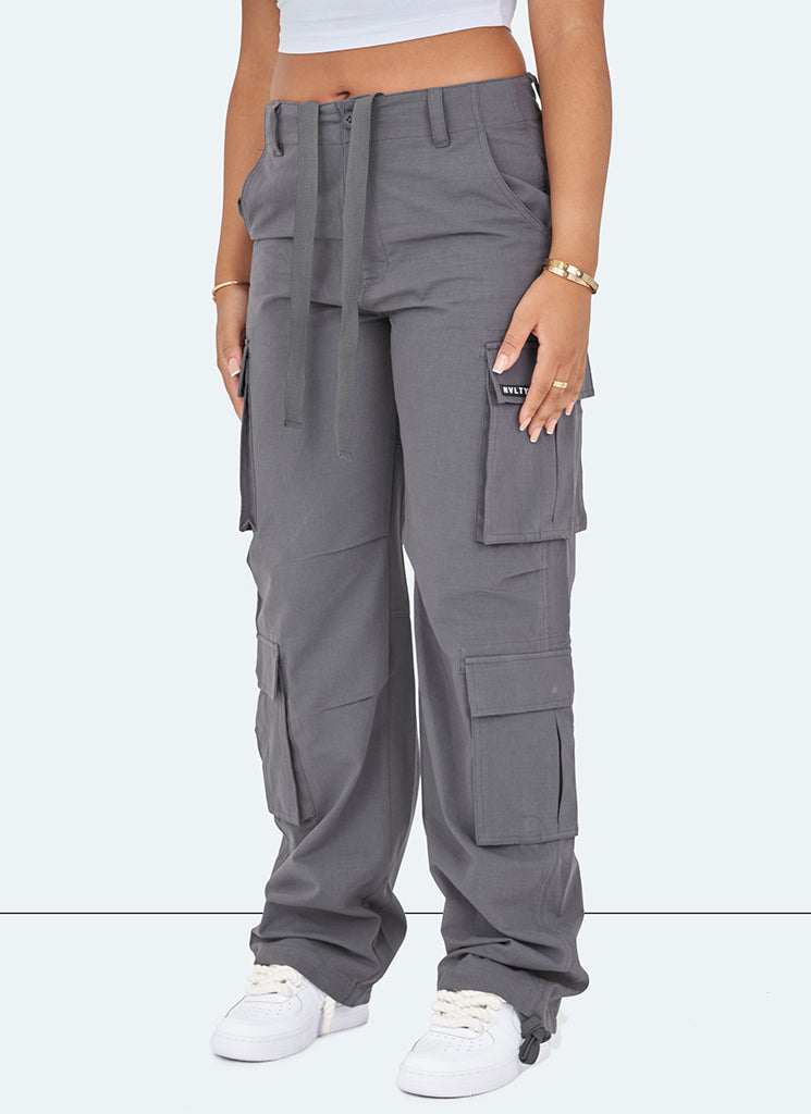 Vintage Wide Leg Cargos - Charcoal Grey