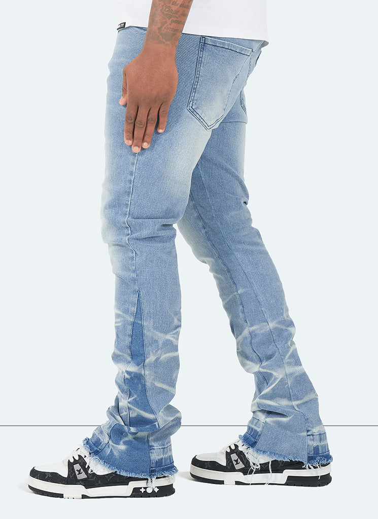 Vintage Flare Wave Jeans – Blau