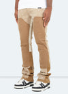 Vintage Flare Carpenter Paint Jeans – verwaschenes Tan