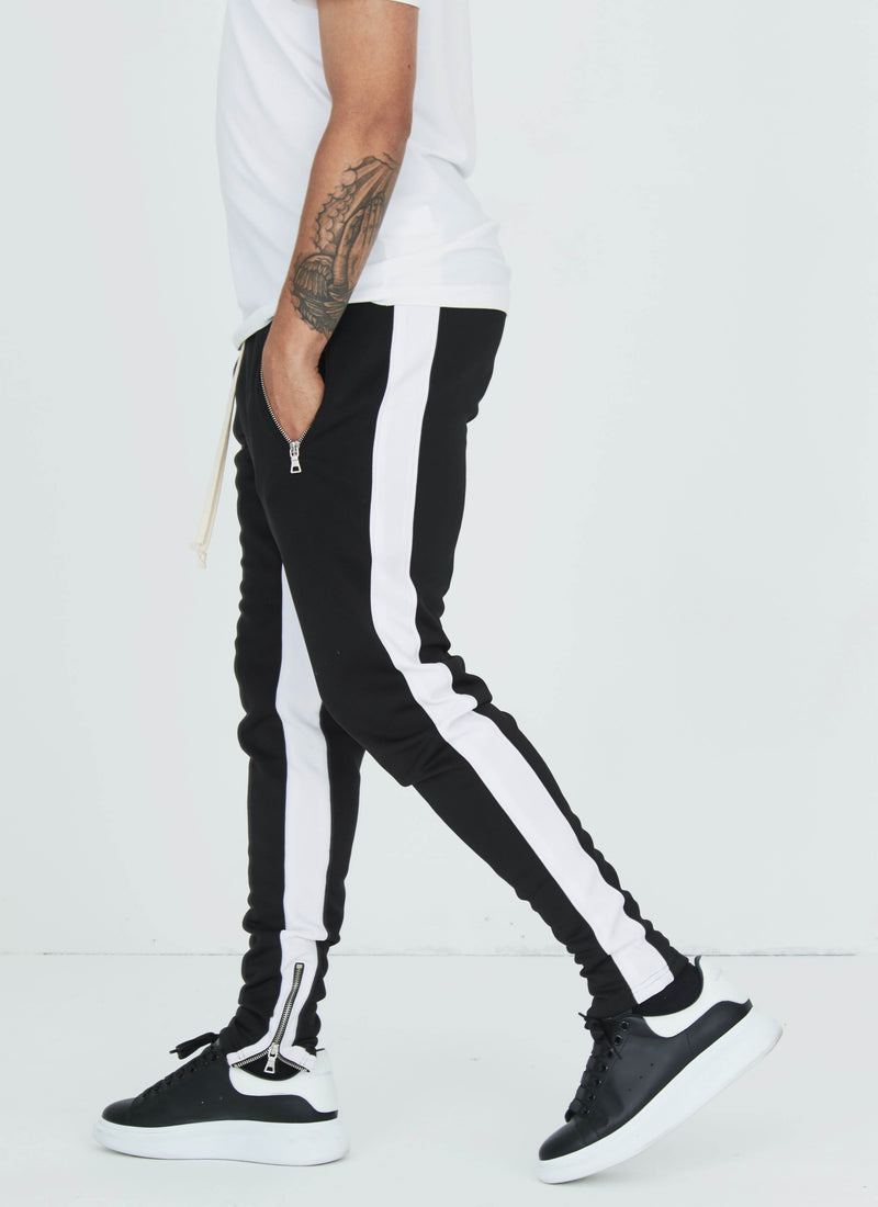 Panelled Track Pants - Black/White