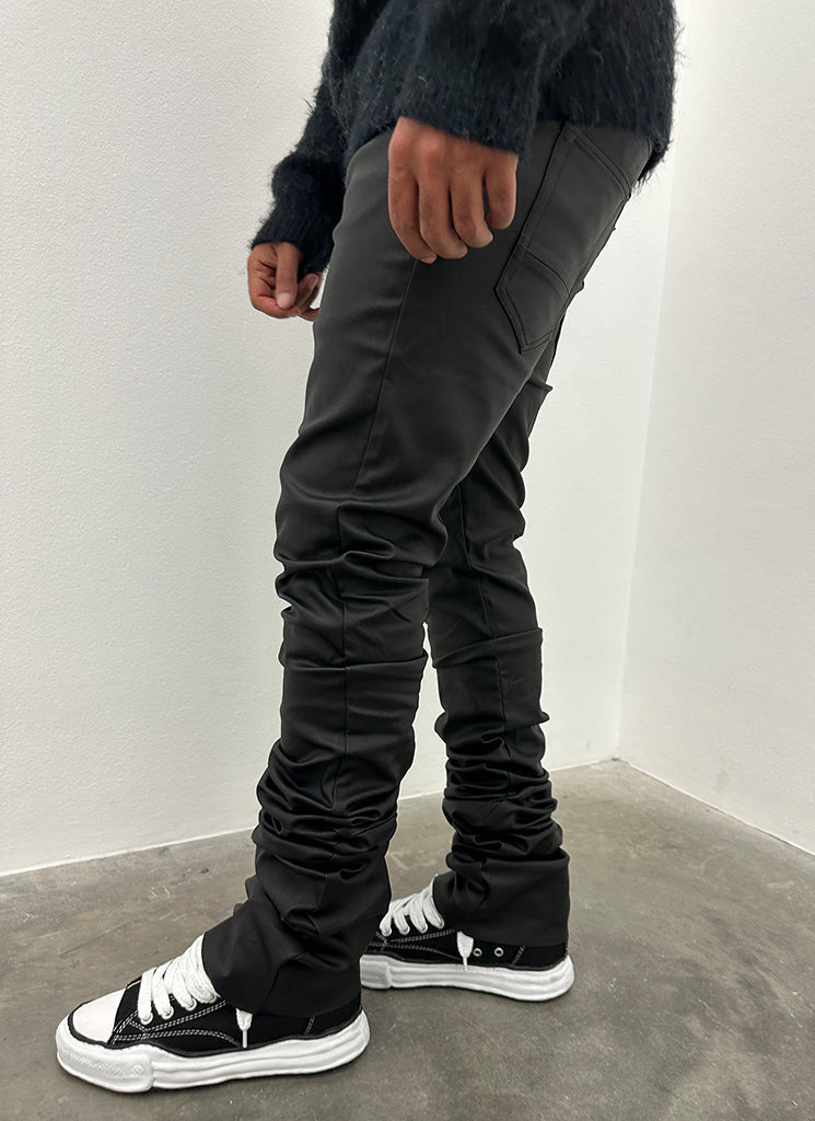 Vintage Stacked Wax Jeans - Black